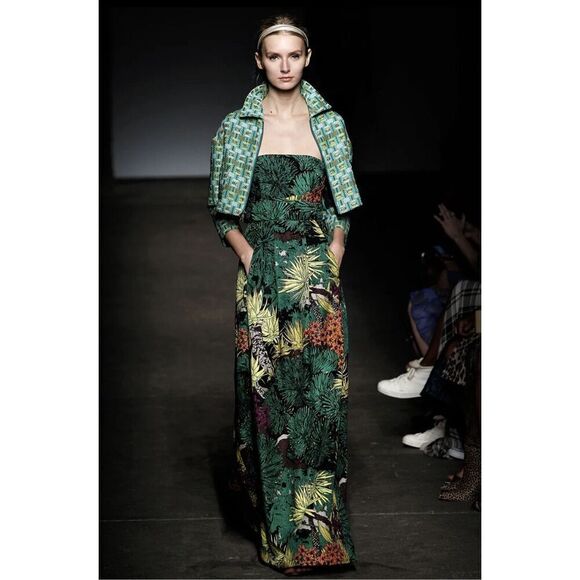 NWT Tracy Reese Little Jacket Kelly Green sz Medium Crop Runway Designer - Picture 1 of 8